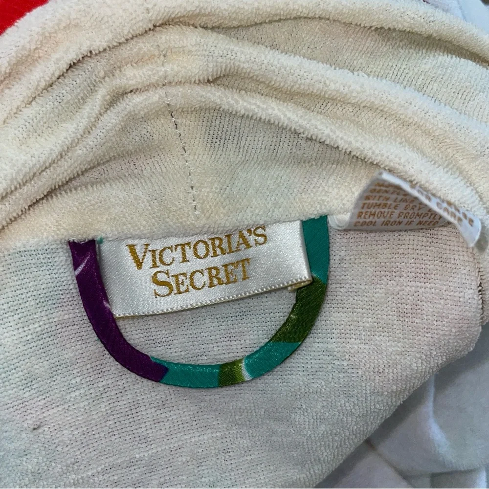 Victoria's‎ Secret Terry with Multicolor Trim ROBE OSFM Gold Label